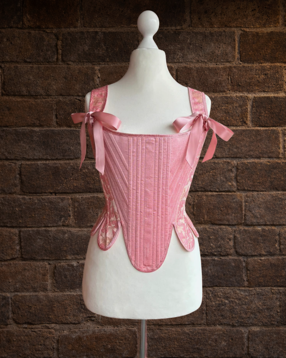 CORSET "Modesty" Pink Brocade