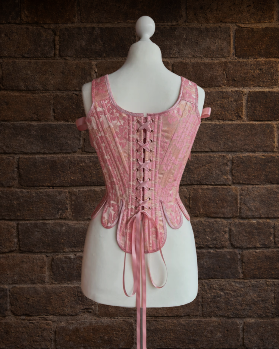 CORSET "Modesty" Pink Brocade