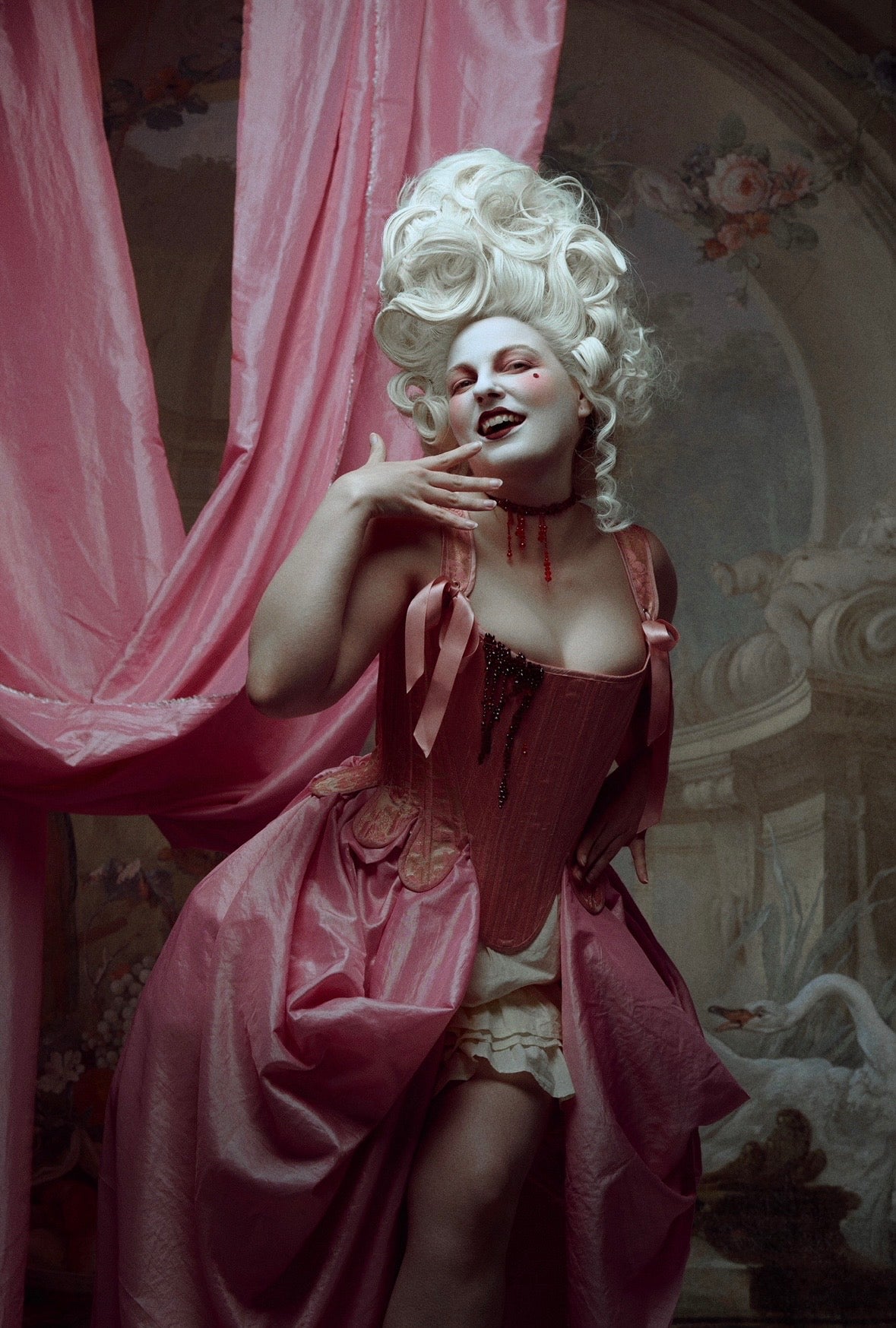 "Modesty" Pink Brocade - Size E