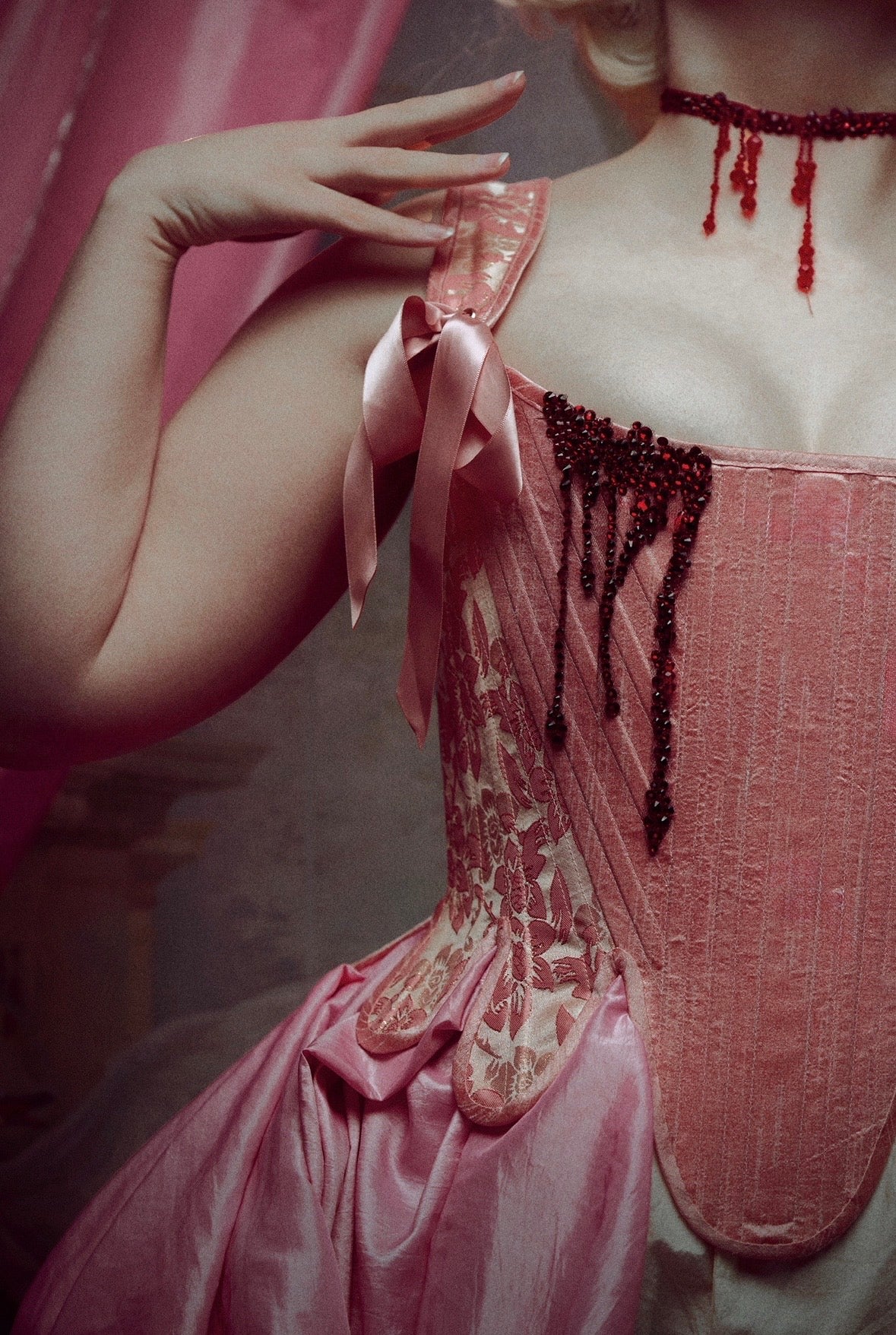 "Modesty" Pink Brocade - Size E