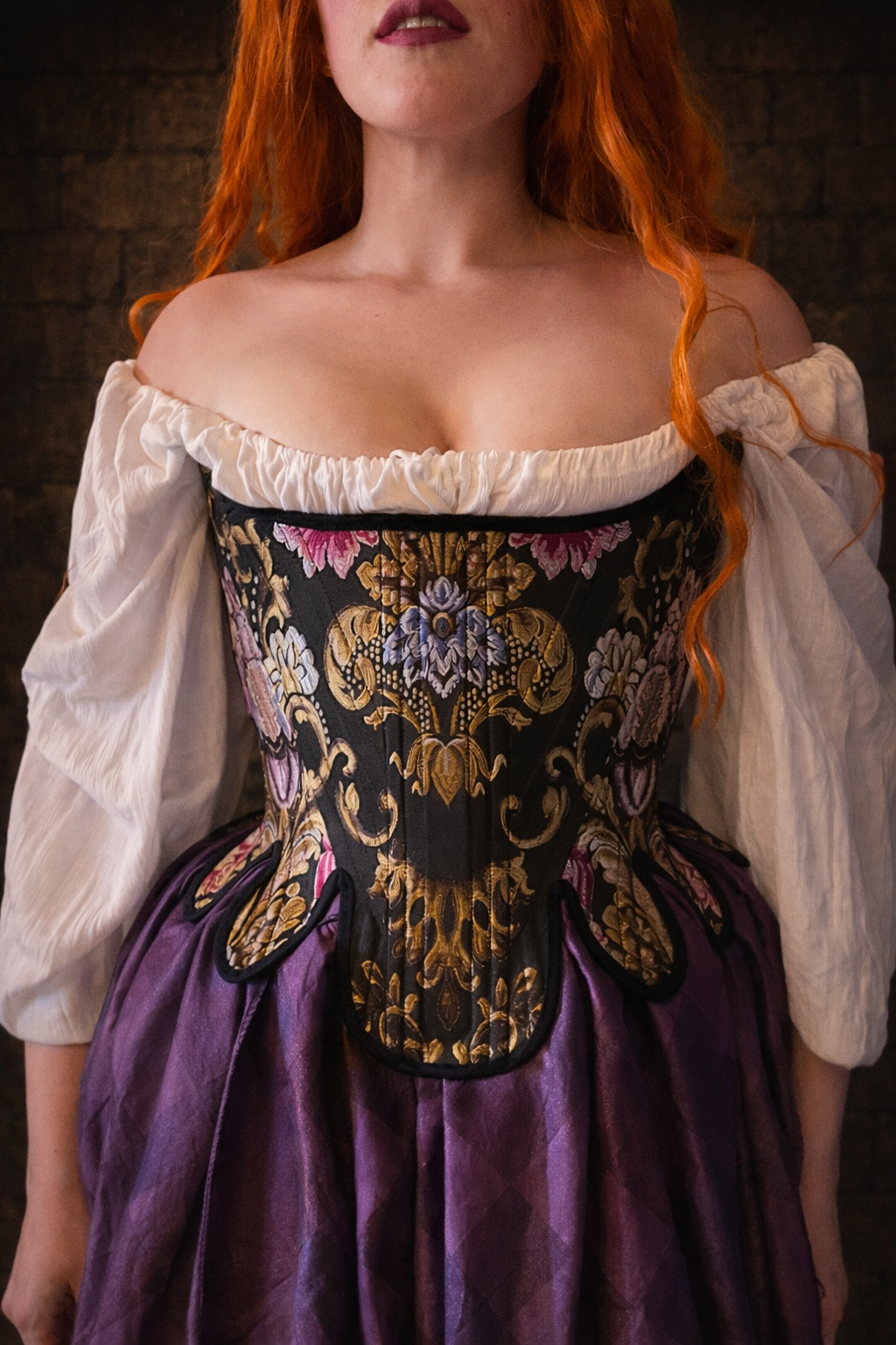 CORSET "Antoinette" strapless, Brocade